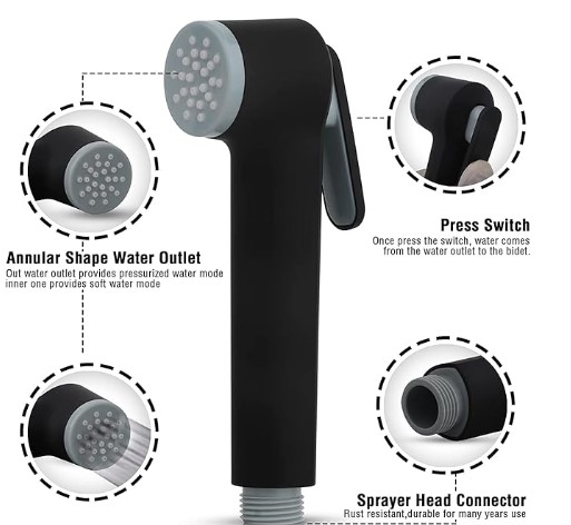 Matt Black Arabic shower